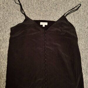 Black Aritzia 100% Silk Tank Top with Buttons
